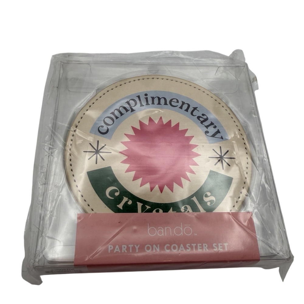 Ban.Do "Party On"‎ Coaster Set – 4 Leatherette Coasters New